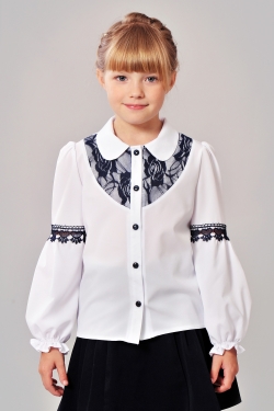 Блузка с кружевом для школы