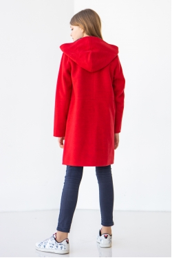 Червоне демісезонне пальто для дівчинки