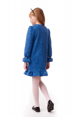 Синє трикотажне плаття для дівчинки