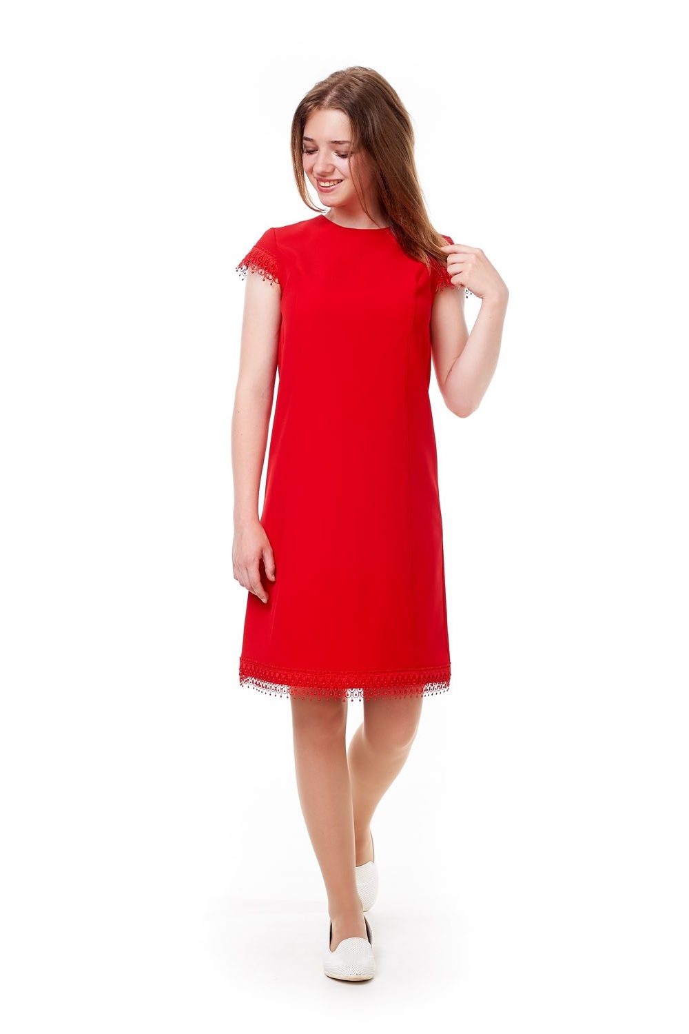 Красное подростковое платье